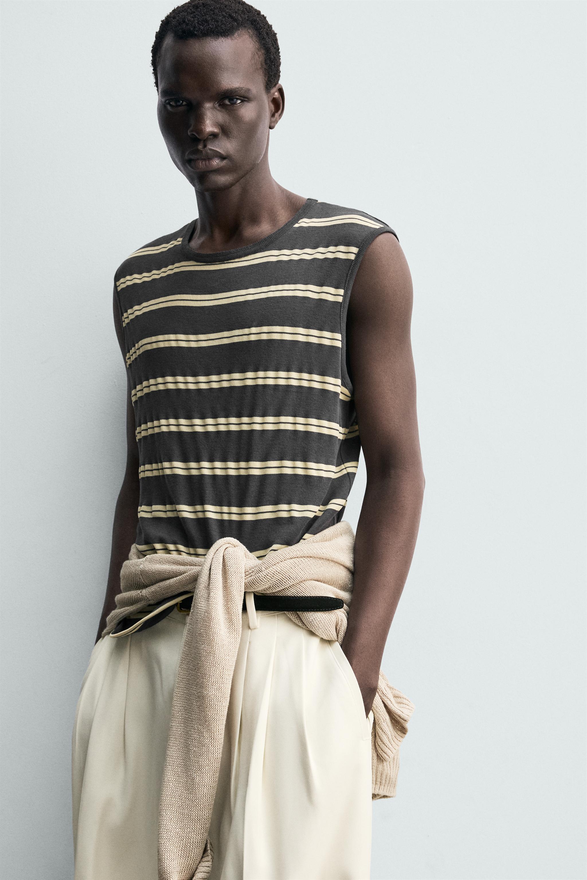 STRIPED JACQUARD TANK TOP